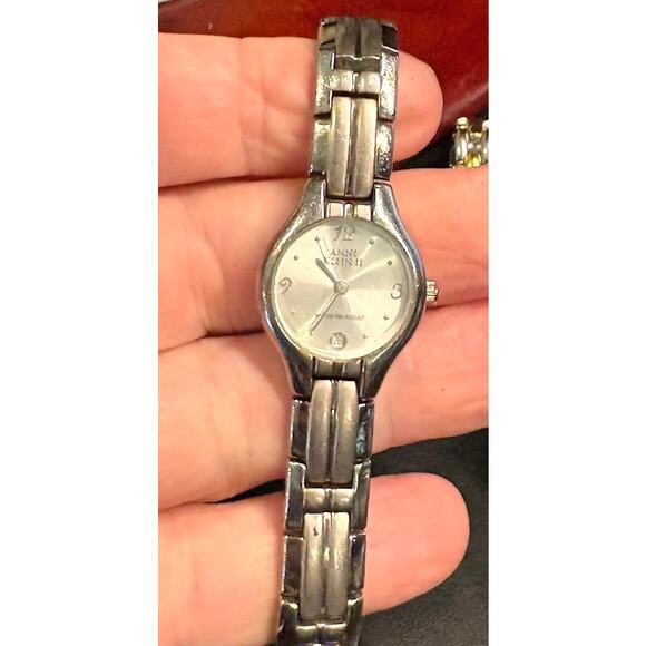 Women's 22mm silver Tone Anne Klein Watch, WR 30M, Date Window - Picture 1 of 3